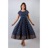 JAIPURETHNICWEAVESWomens Cotton Paisley Print Anarkali Kurta (Navy)