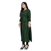 Lerkiza - Green Rayon Womens Straight Kurti ( Pack of 1 ) - XXL