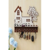 JaipurCrafts White Wood Key Holder - Pack of 1