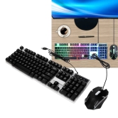 Trion USB Gaming Keyboard & Mouse Gaming Combo, 104 Keys Backlit, Translucent Material, Multi Color LED, Multi DPI Modes, High Precision Key (2 PCS SET)