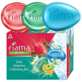 Fiama Gel Bathing Bar - Assorted Fragrances, Fresh Celebration Pack, 375 g (3 pcs x 125 g each)