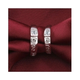 Silver Plated Adjustable Couple Rings Set for lovers Ring with 1 Piece Red Rose Gift Box  for Men and Women - None