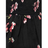 Naughty Ninos Girls Black Floral Printed Off Shoulder Dress - None