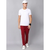 Rodamo  Men Maroon Solid Cotton Slim-Fit Track Pant