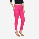 Women's Cotton Formal Trousers - Fuchsia Fuchsia L