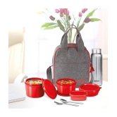 Savor Lunch Inner Stainless Steel Containers With Insulated Fabric Jacket Red