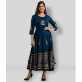 Lee Moda - Navy Rayon Women's Anarkali Kurti - XXL