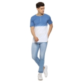 Campus Sutra Cotton Blue Self Design T-Shirt - None