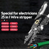 25 in 1 Wire Stripper Tool Wire Stripper and Cutter 25-in-1 Multifunctional Wire and Cable Stripping