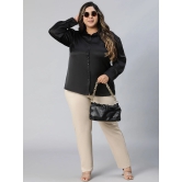 Oxolloxo Plus Size Relaxed Spread Collar Casual Shirt