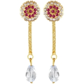 VIVASTRI Golden Drop Earrings ( Pack of 1 ) - Golden