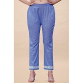 Glomee - Blue Cotton Straight Women''s Casual Pants ( Pack of 1 ) - None