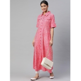 SVARCHI - Pink Cotton Women''s Flared Kurti ( Pack of 1 ) - None