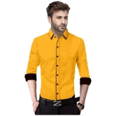 Life Roads - Yellow Cotton Slim Fit Mens Casual Shirt ( Pack of 1 ) - None