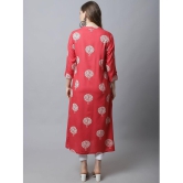 Pistaa Viscose Printed Front Slit Women''s Kurti - Red ( Pack of 1 ) - None