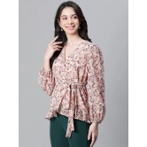 Oxolloxo Floral Printed Ruffled Wrap Top