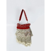 FHS Party Wear Red Multicoloured Sequins StyleHand Bag