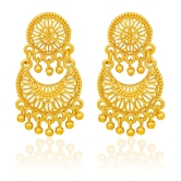 LUV FASHION Golden Jhumki Earrings ( Pack of 1 ) - Golden