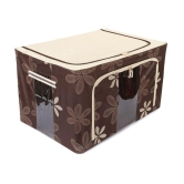 UberLyfe Foldable Cloth Storage Box with Steel Frames (Brown, 66L)