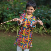 Viscose Silk Boys Angrakha Kurta | Makeba-6-7Y