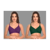 Madam - Multicolor Mesh Non Padded Womens Everyday Bra ( Pack of 2 ) - None