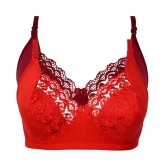 Kiran Enterprises Cotton Minimizer Bra - Red - None