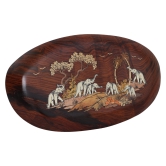 Rosewood Oval Elephant Panel