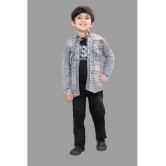 DKGF Fashion - Light Grey Cotton Blend Boys Shirt & Pants ( Pack of 1 ) - None