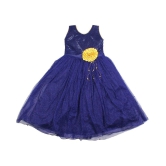 Arshia Fashions Blue Sleeveless Gown for Girls - 6 Years