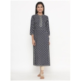 KIPEK Navy Rayon Straight Kurti - Single - XL