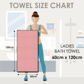 StoryatHome 2 Units 100% Cotton Ladies Bath Towels - Blue and Charcoal Grey