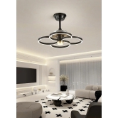 Hdc Black Modern Ceiling Fan Chandelier With Remote Control - Warm White