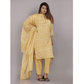 HIGHLIGHT FASHION EXPORT Cotton Printed Kurti With Pants Womens Stitched Salwar Suit - Yellow ( Pack of 1 ) - None