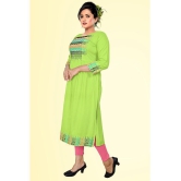 haya fashion - Lime Green Rayon Women's Straight Kurti ( Pack of 1 ) - None