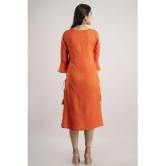 MAUKA - Orange Rayon Women's Straight Kurti ( Pack of 1 ) - None