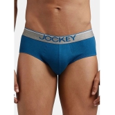 Jockey 8037 Men Super Combed Cotton Solid Brief with Ultrasoft Waistband - Seaport Teal - None