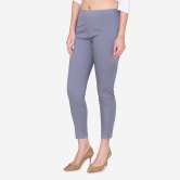 Women's Cotton Formal Trousers - Grey Grey 3XL