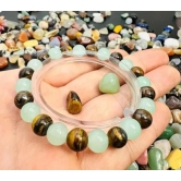 Natural Jade  Round Beads Bracelet (Pack Of 2)