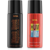 Riya Black Rock & Hum Tum Deodorant Spray & Perfume For Women 300 ( Pack of 2 )