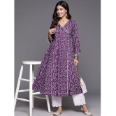 Varanga Cotton Printed Anarkali Womens Kurti - Purple ( Pack of 1 ) - None