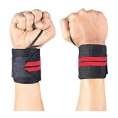 Wrist Band for Men & Women, Wrist Supporter for Gym Wrist Wrap/Straps Gym Accessories for Men for Hand Grip & Wrist Support While Workout & muscle relaxation, Pack of 1 - Red