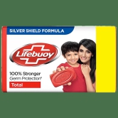 Lifebuoy Total Soap, 100% Stronger Germ Protection, New Silver Shield Formula, 125 G