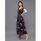 Miss Chase Georgette Printed Midi Womens Fit & Flare Dress - Navy ( Pack of 1 ) - None