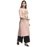 Maquien - Pink Rayon Women's Straight Kurti - L