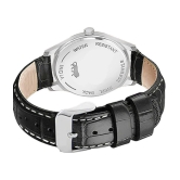 DoubleRun Black Leather Analog Mens Watch