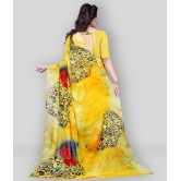 Anand - Yellow Georgette Saree With Blouse Piece ( Pack of 1 ) - Yellow