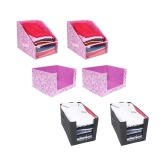 PrettyKrafts Multipurpose cloth organisers combo for wardrobe cloth organizers,(Pack of 6) Pink