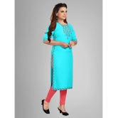 Kapadia - Turquoise Rayon Womens Straight Kurti ( Pack of 1 ) - None