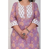 Swasti Cotton Printed Straight Womens Kurti - Purple ( Pack of 1 ) - None