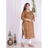 Swasti Cotton Printed Straight Womens Kurti - Mustard ( Pack of 1 ) - None